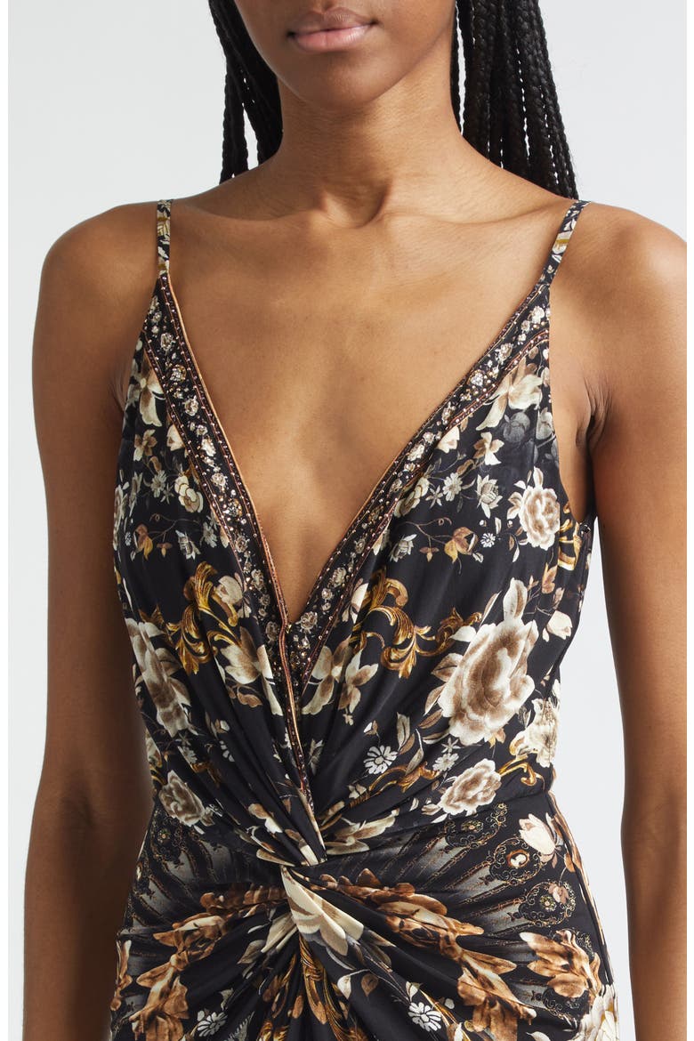 Flamenco Folklore Print Strappy Twist Front Jersey Maxi Dress, Alternate, color, FLAMENCO FOLKLORE