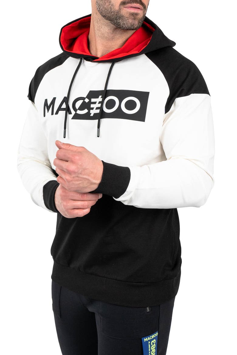 Colorblock Logo Graphic Hoodie, Alternate, color, WHITE