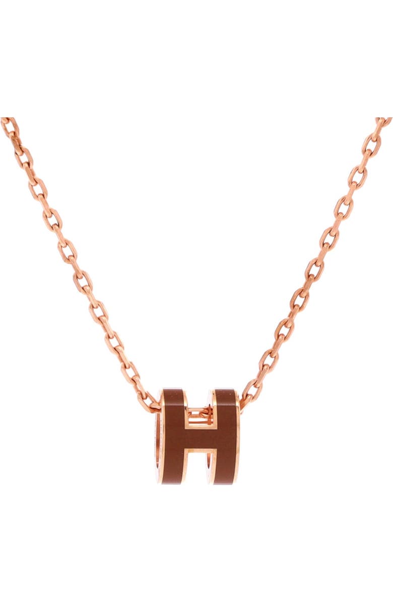 Pre-Owned Hermes Pop H Pendant Chain Necklace Metal and Enamel Mini, Main, color, Neutral
