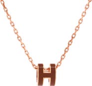 Pre-Owned Hermes Pop H Pendant Chain Necklace Metal and Enamel Mini