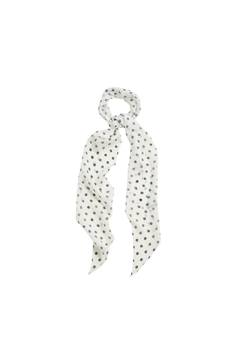 Lost Pattern "Petal Veil" Silk Chiffon Neck Scarf, Main, color, White