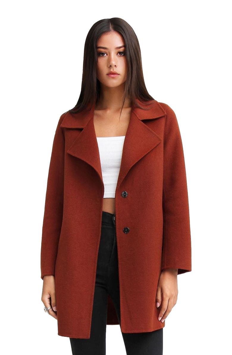 Belle & Bloom Ex-Boyfriend Wool Blend Oversized Jacket, Alternate, color, Caramel