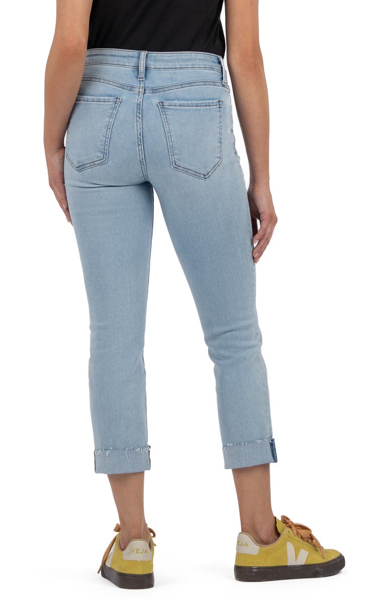 KUT from the Kloth Amy Low Rise Crop Slim Straight Leg Jeans, Alternate, color, Awareness W/Lt