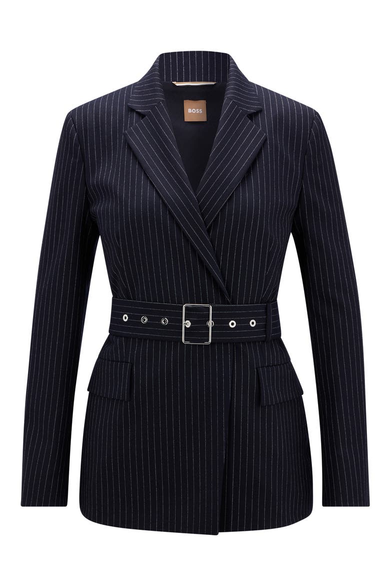 Jesene Belted Pinstripe Blazer, Alternate, color, OPEN MISCELLANEOUS