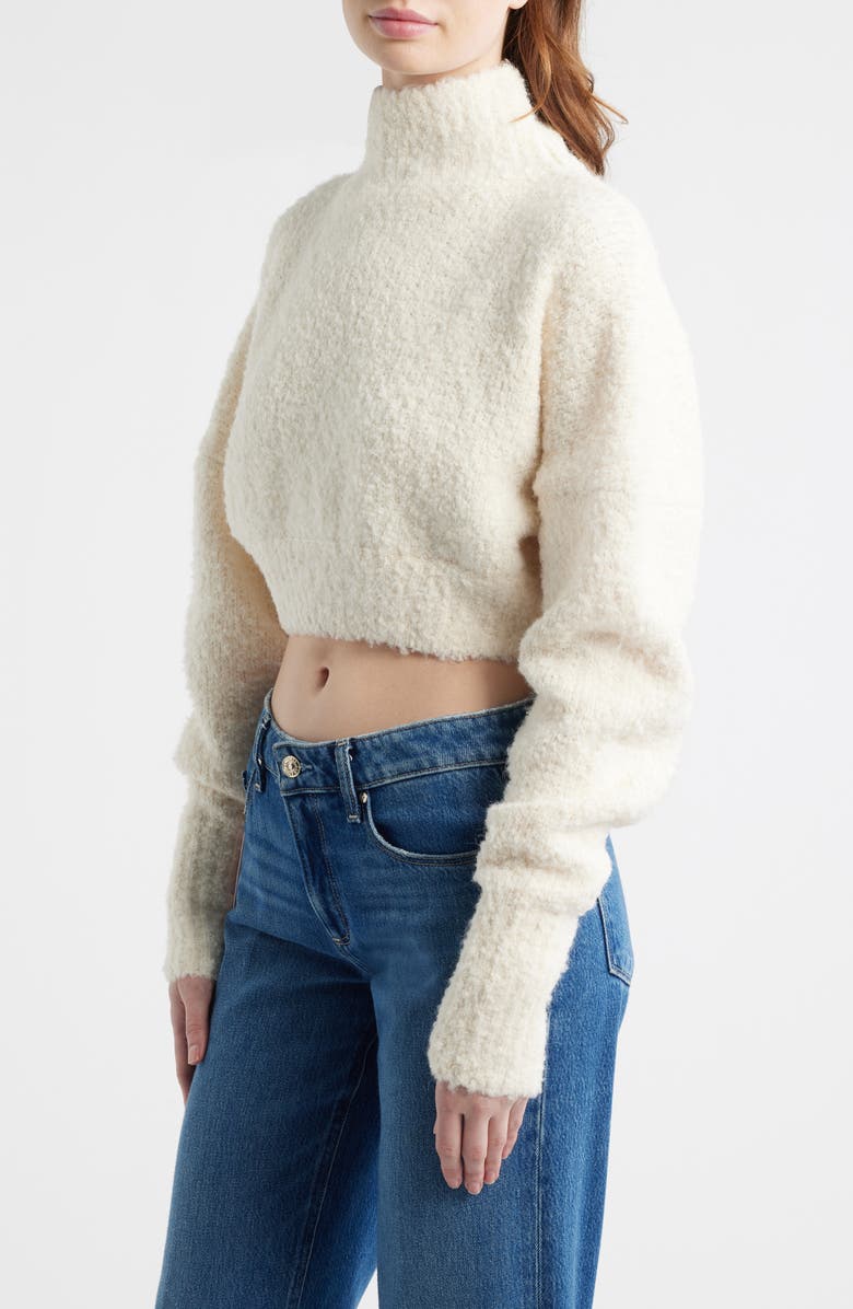 HOUSE OF CB Cheyenne Cropped Chunky Sweater, Alternate, color, Cream