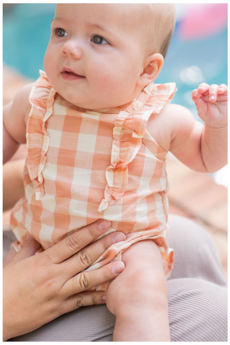 Checkmate Flutter Bodysuit, Alternate, color, MELON