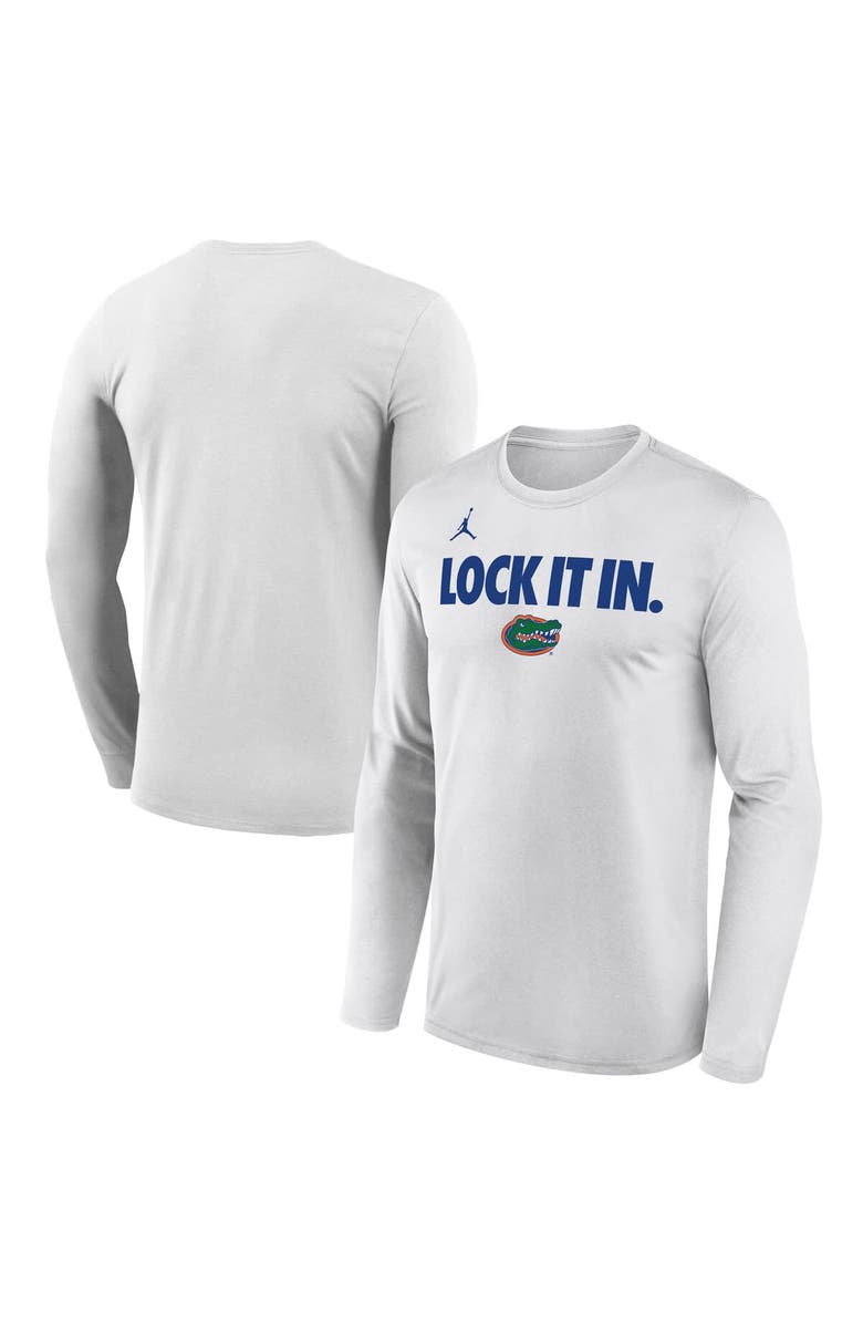 Jordan Brand Men's Jordan Brand White Florida Gators 2026 On-Court Bench Long Sleeve T-Shirt, Main, color,