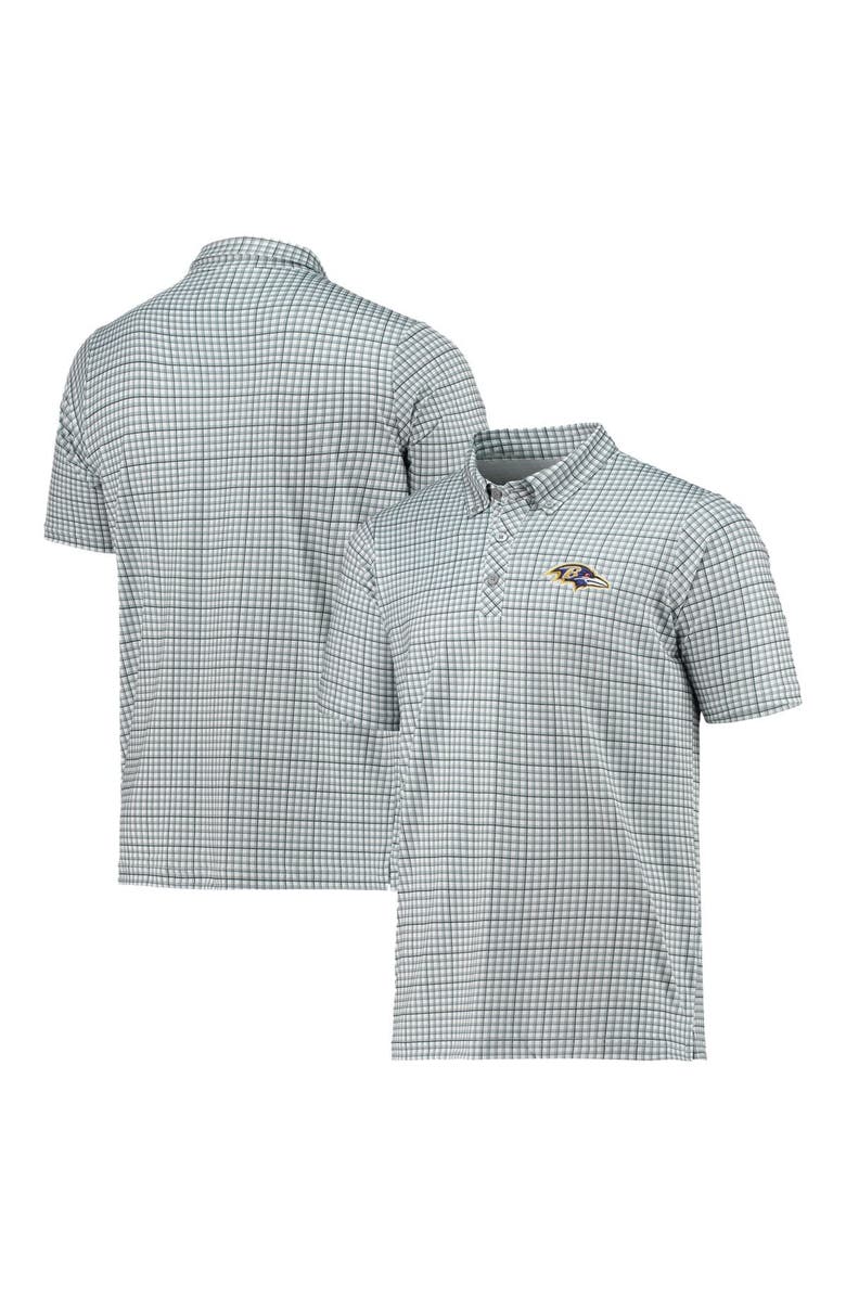 ANTIGUA Men's Antigua Gray/Black Baltimore Ravens Deliver Button-Down Polo, Main, color,