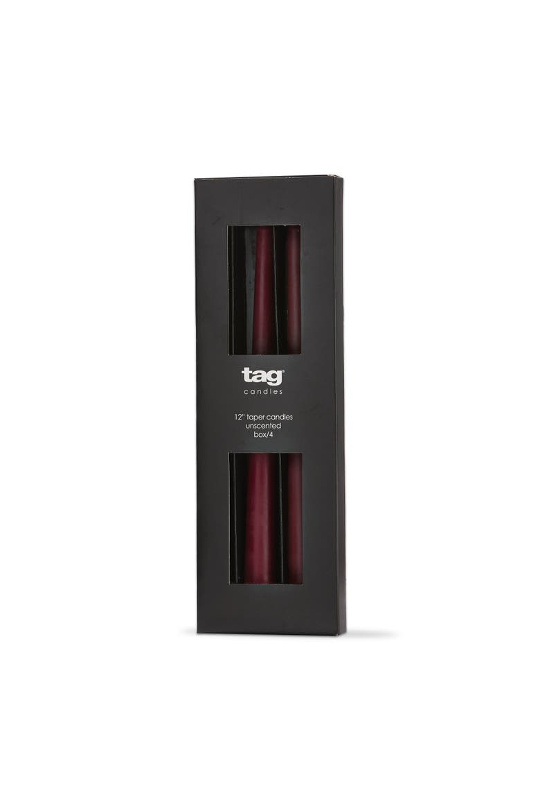 Color Studio Traditional Taper Unscented Candle Set Plum, Main, color, Purple