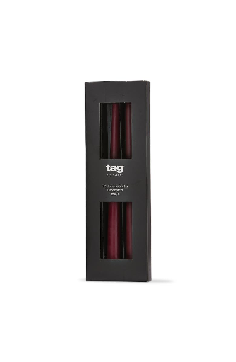 tag Color Studio Traditional Taper Unscented Candle Set Plum, Main, color, Purple