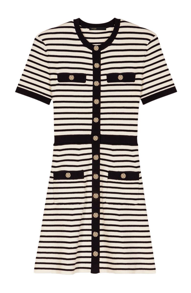 maje Rib knit short dress, Alternate, color, 