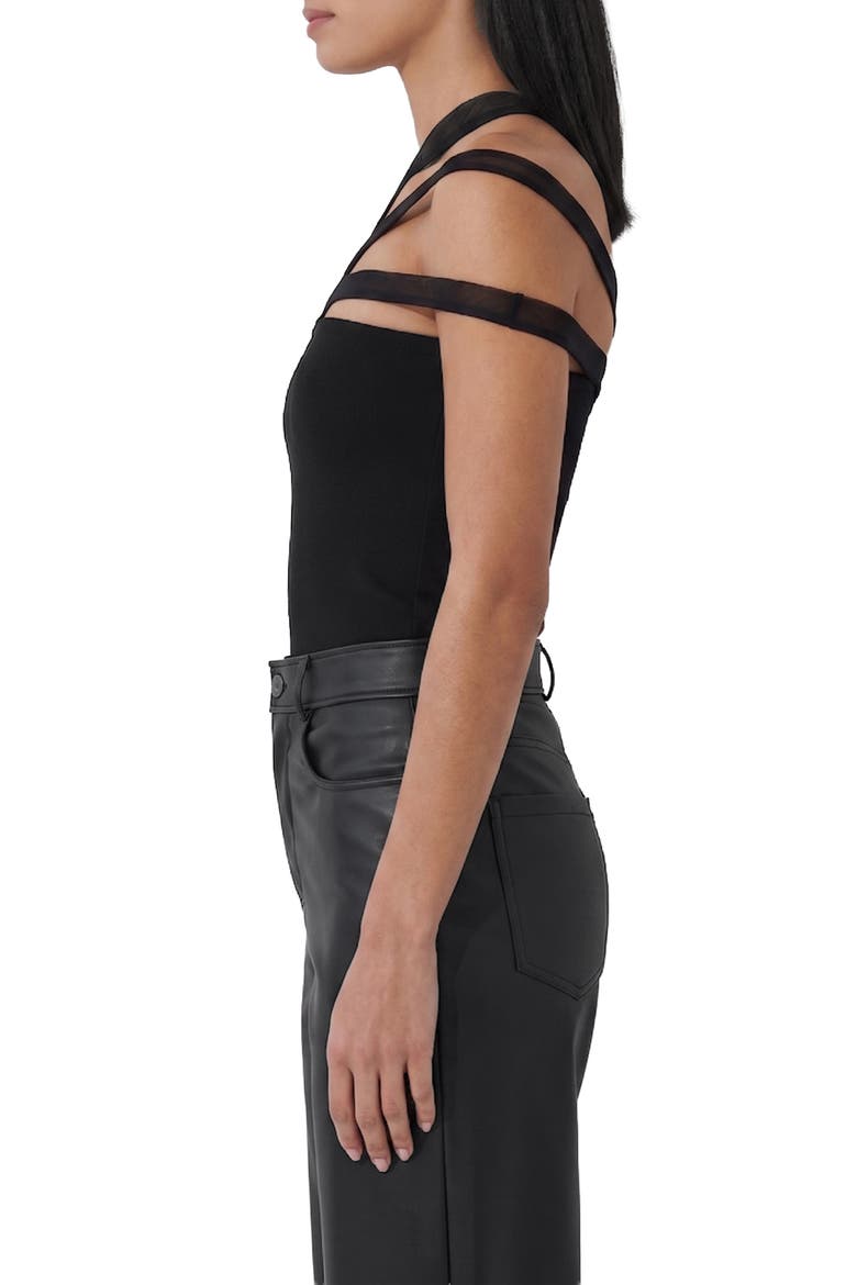 Opal Convertible One Shoulder Top, Alternate, color, BLACK