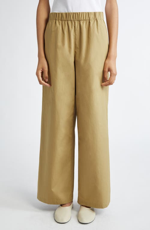 Lafayette 148 New York Riverside Elastic Waist Wide Leg Pants In Loden Green