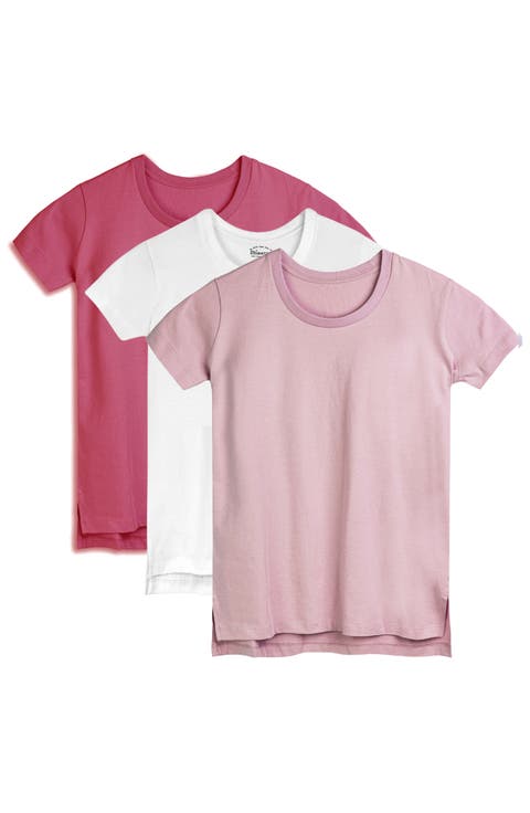 Organic Cotton Girls Extended Length T-Shirt 3-pack