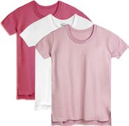 Mightly Organic Cotton Girls Extended Length T-Shirt 3-pack