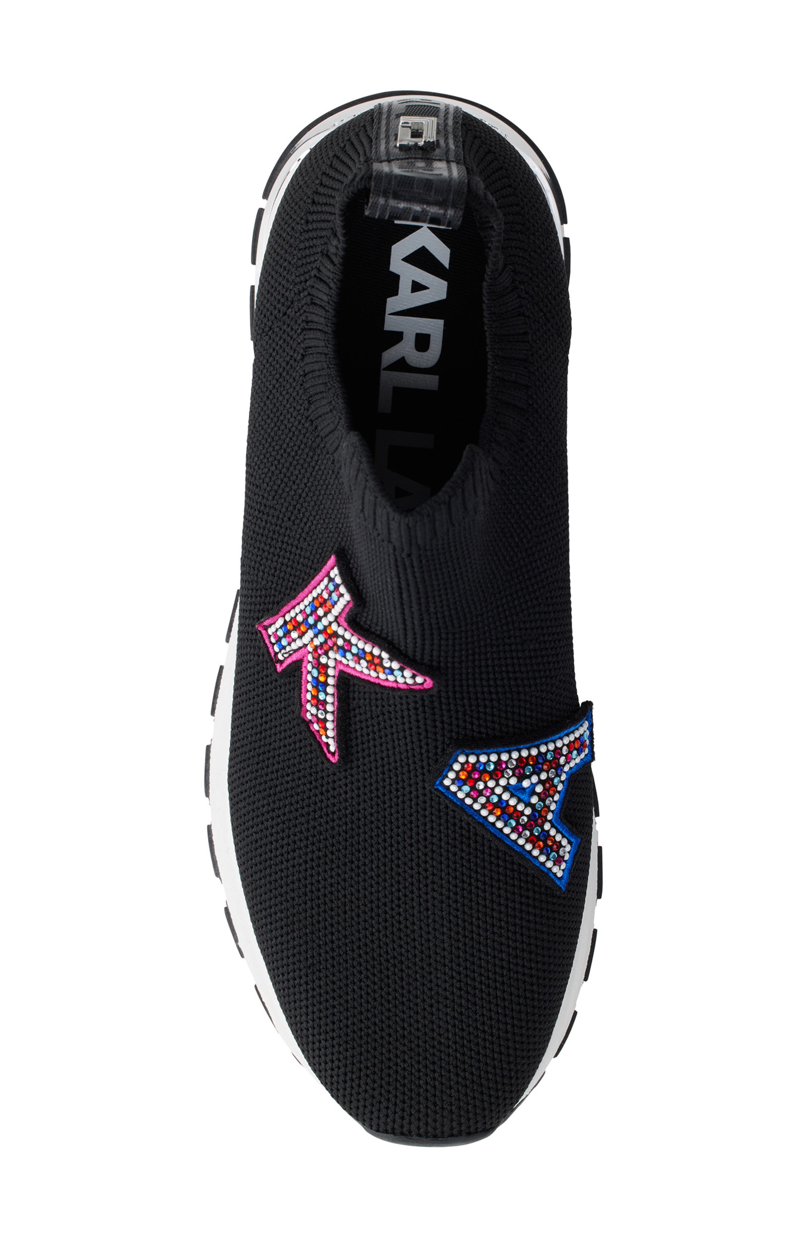 KARL LAGERFELD PARIS Mirren Slip-On Wedge Sneaker, Alternate, color, Black