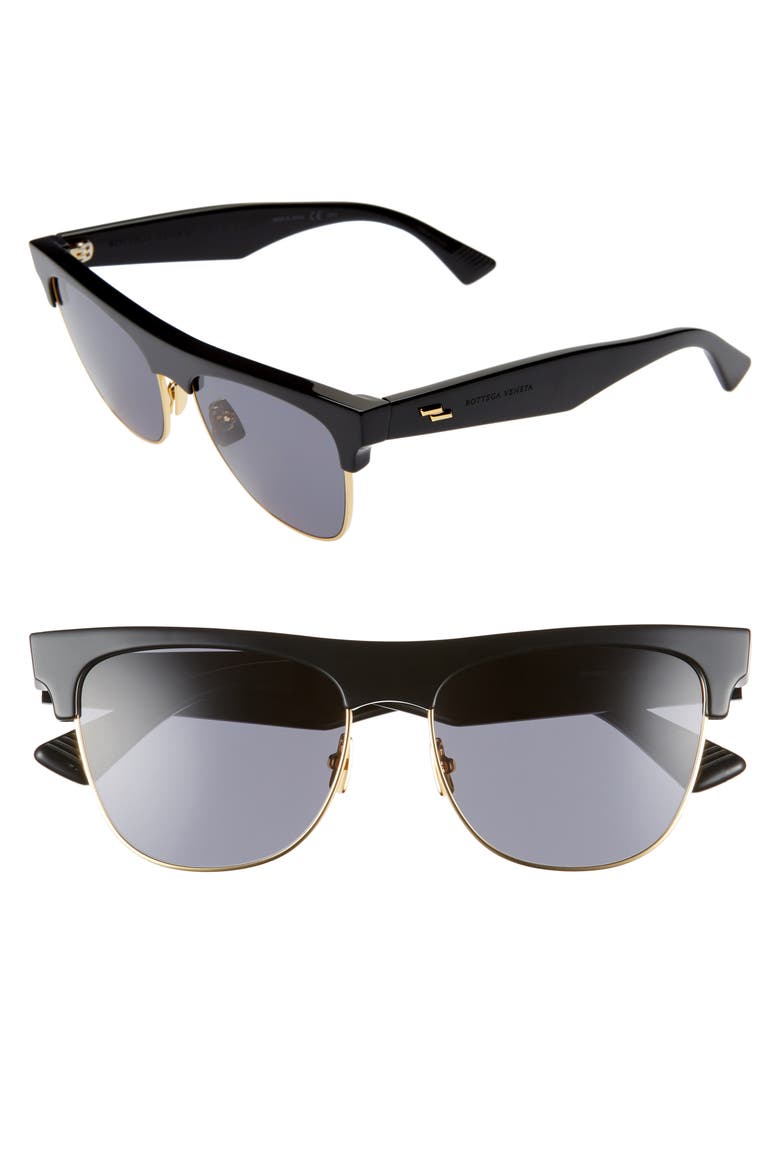 55mm Cat Eye Sunglasses, Main, color, BLACK/ GOLD/ GREY
