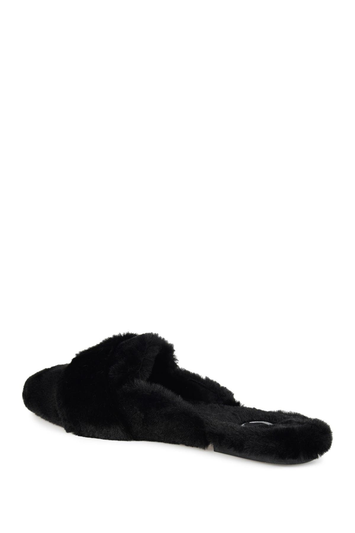Journee Collection JOURNEE Eara Faux Fur Slipper, Alternate, color, Black