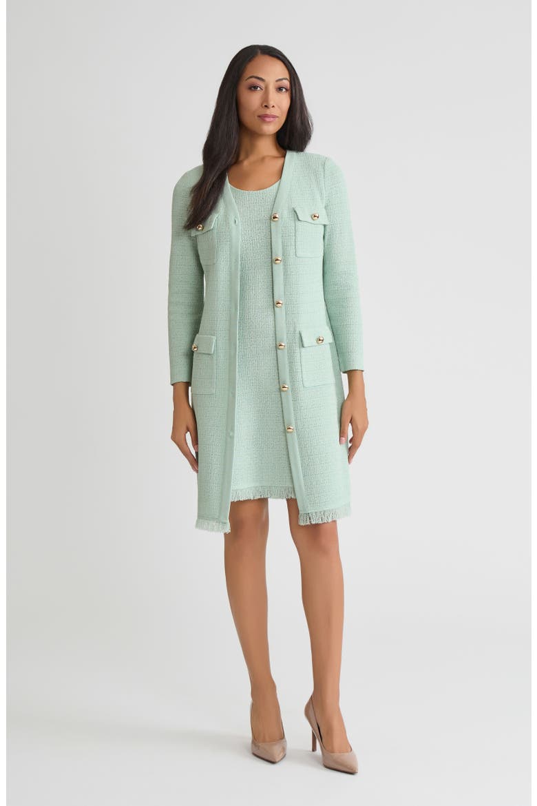 Heritage Tonal Fringe Trim Knit Jacket, Alternate, color, Fresh Mint