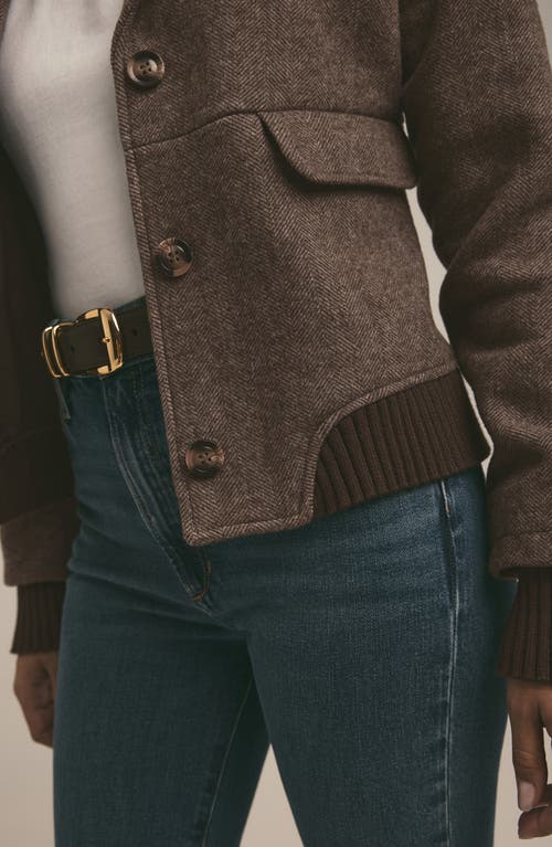 Favorite Daughter The Jordan Leather Belt In Dark Brown/gold