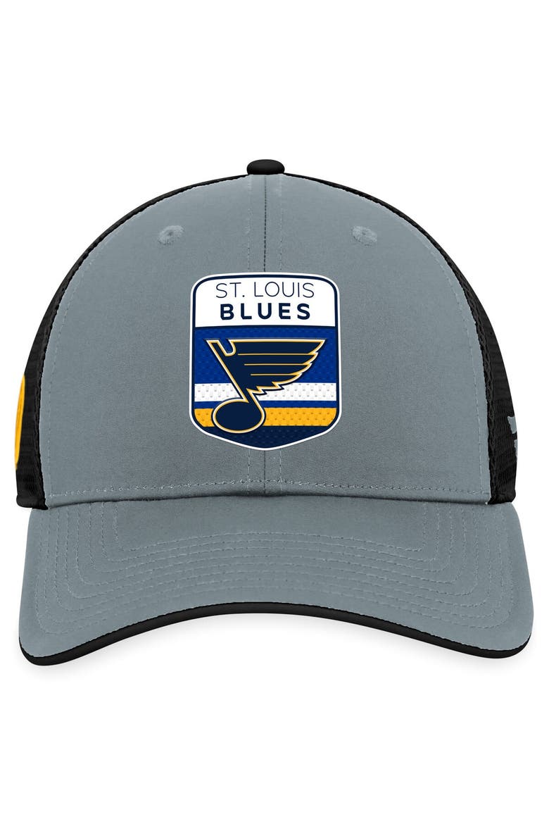 Men's Fanatics Branded  Gray/Black St. Louis Blues Authentic Pro Home Ice Trucker Adjustable Hat, Alternate, color, Gray