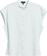 Theory Good Sleeveless Button-Up Shirt