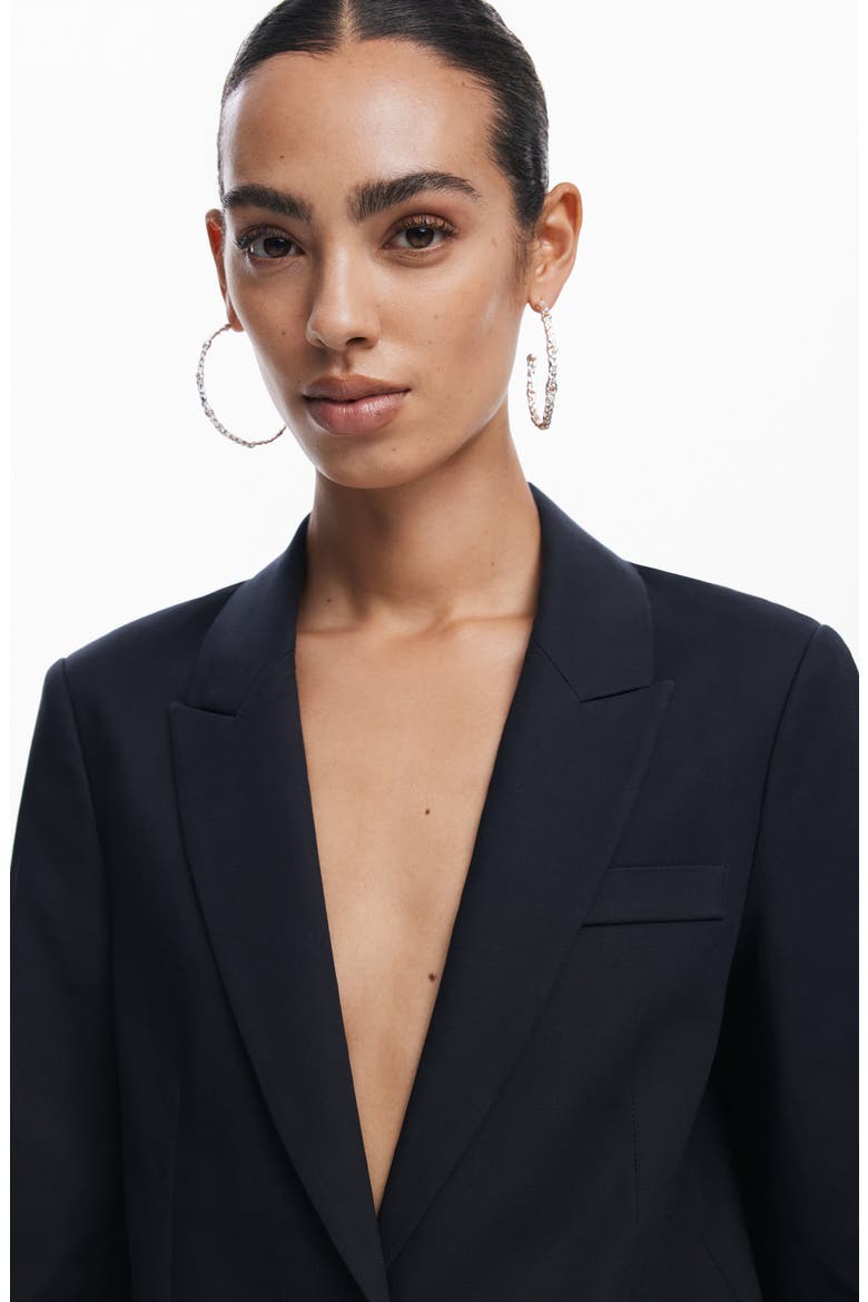 Lirios Floral Print Longline Blazer, Alternate, color, BLACK