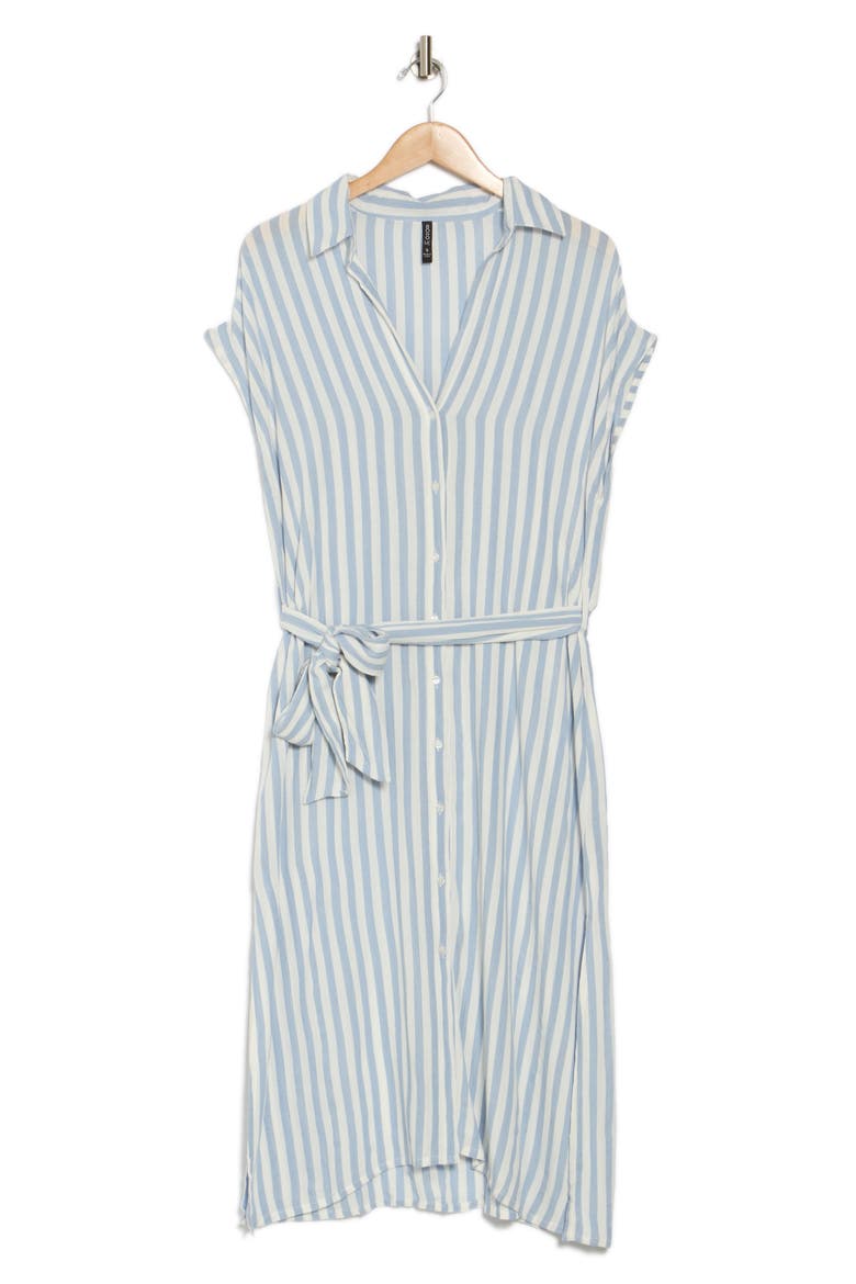 Stripe Cover-Up Shirtdress, Alternate, color, BLUE