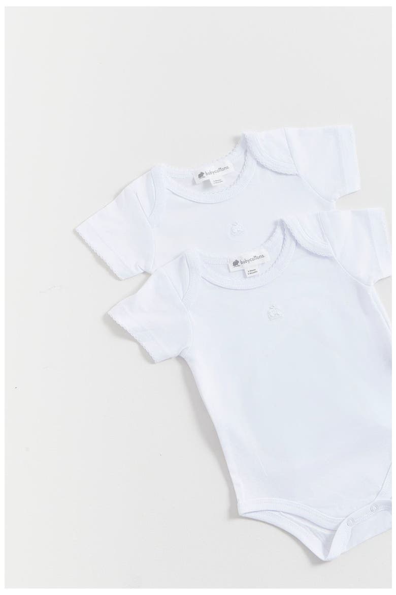 Logo Short Sleeve Bodysuit 2-Pack for Infant, Alternate, color, White