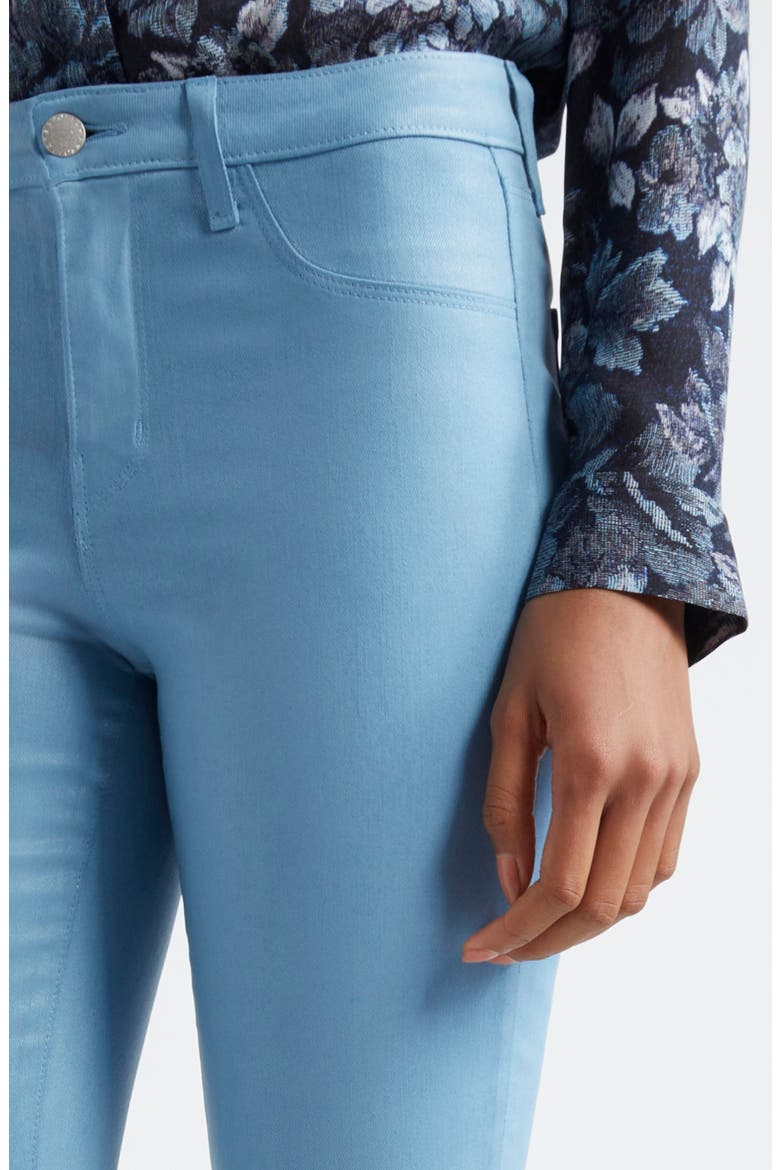 Margot Coated Crop High Waist Skinny Jeans, Alternate, color, BLUE MIST COATED