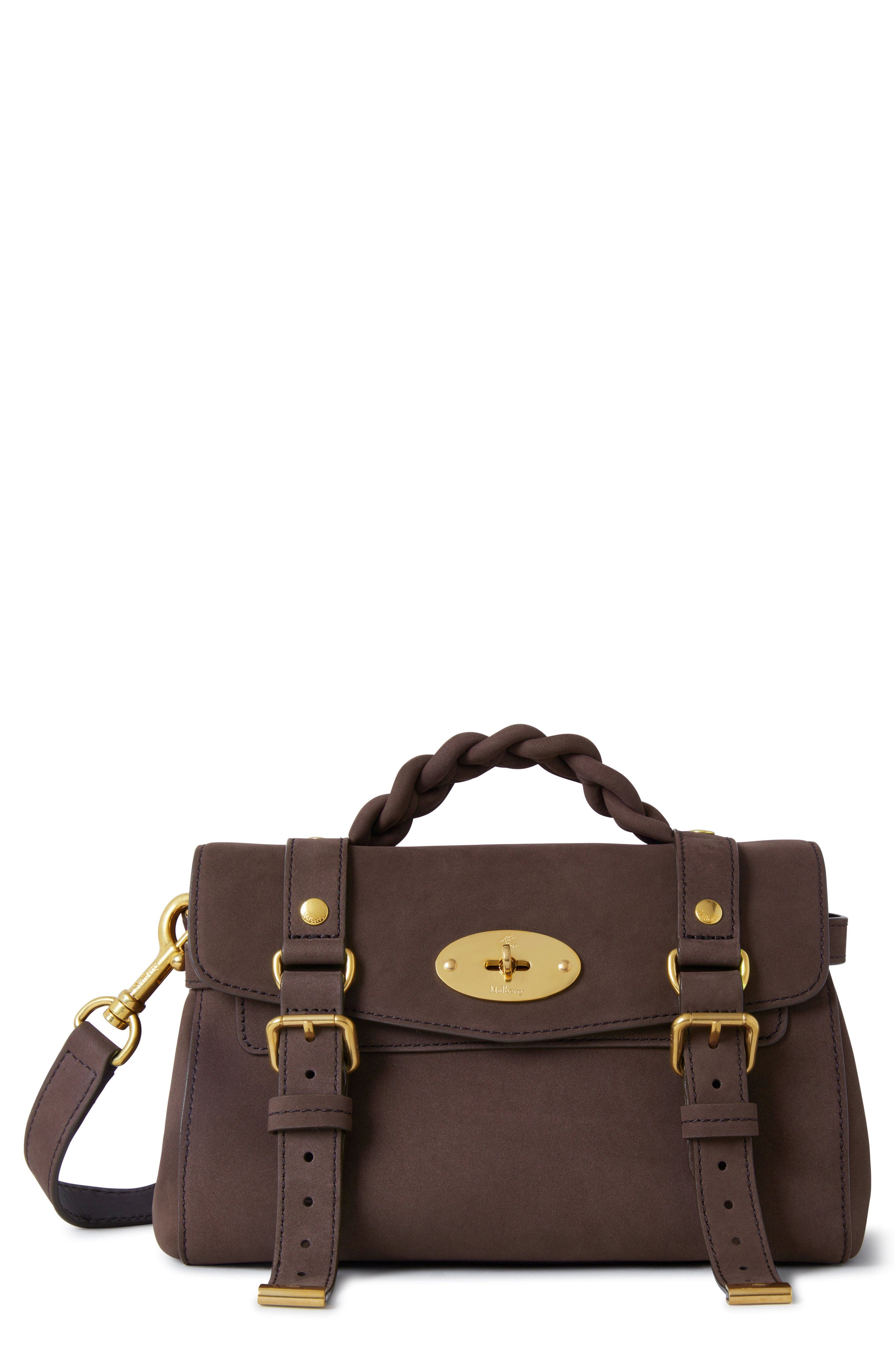 Mulberry Mini Alexa Nubuck Leather Satchel, Main, color, 