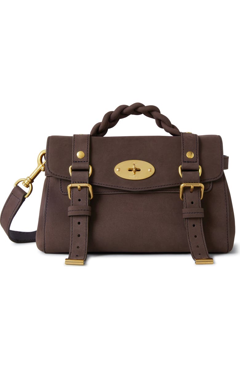 Mulberry Mini Alexa Nubuck Leather Satchel, Main, color,