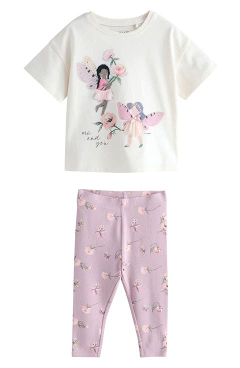 Kids' Fairy Appliqué Top & Leggings Set (Little Kid)