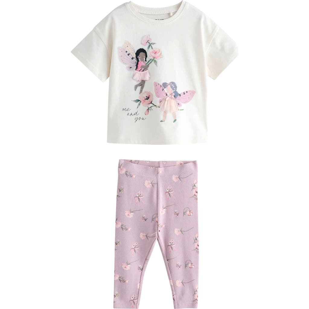 Next Kids' Fairy Appliqué Top & Leggings Set In Multi
