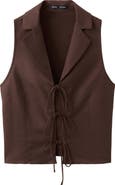 MANGO Tie Front Vest