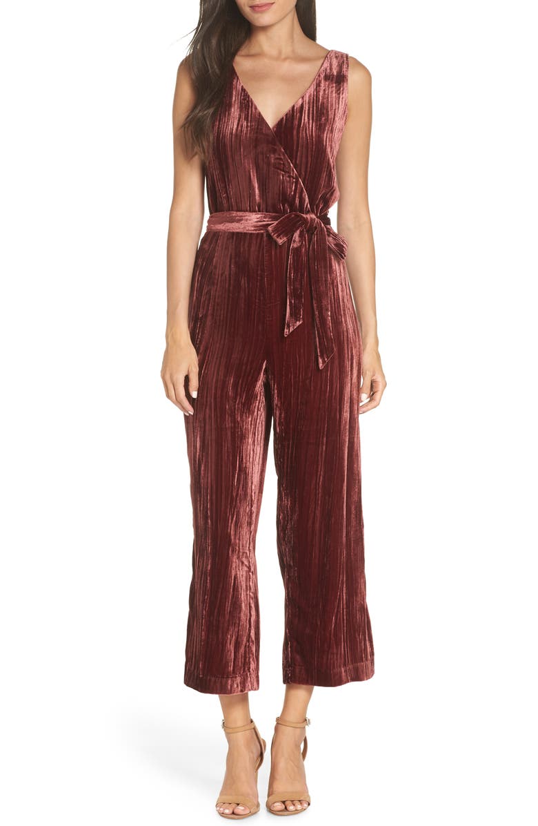 BB Dakota by Steve Madden BB Dakota Crinkled Velvet Jumpsuit, Main, color,