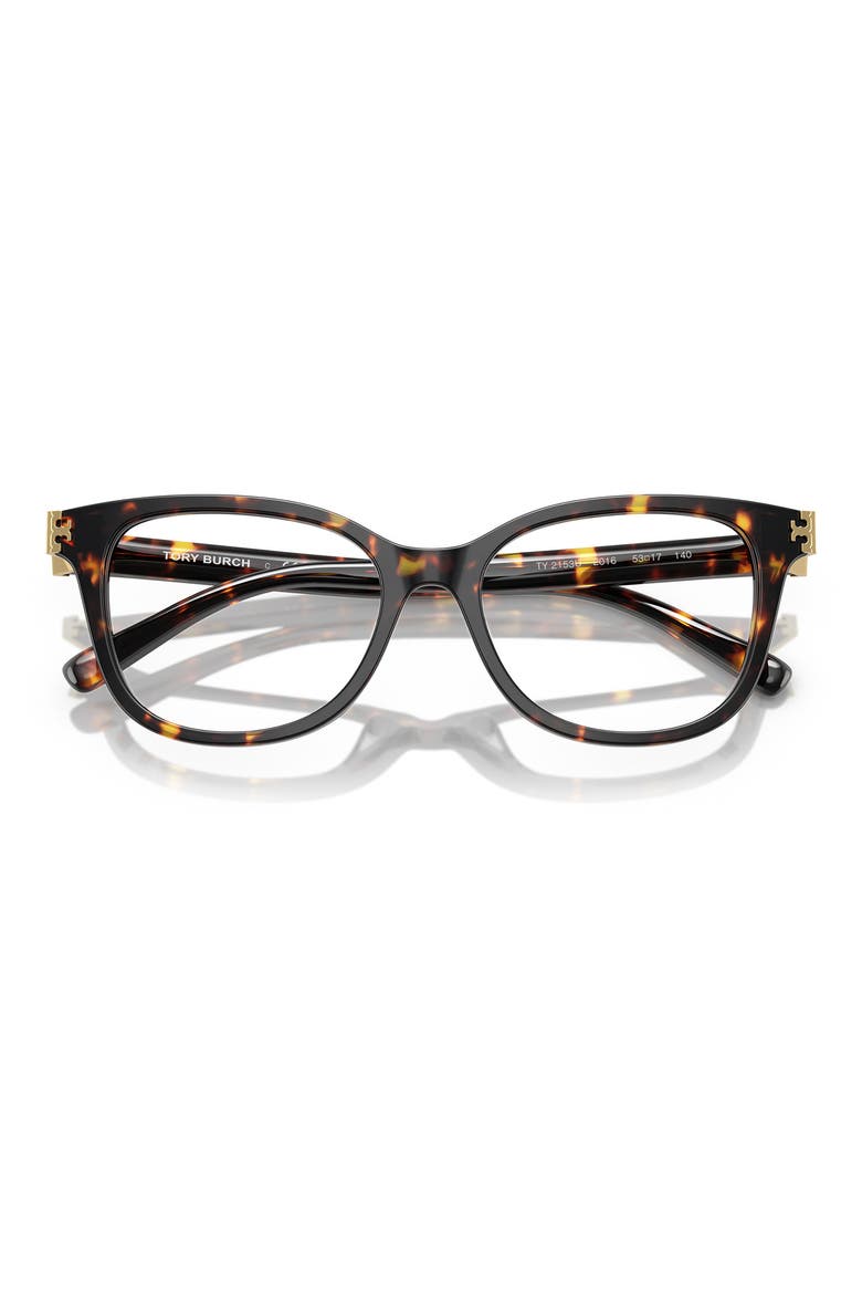 53mm Square Optical Glasses, Alternate, color, BROWN TORT