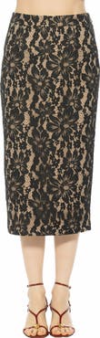 Alexia Admor Taye Lace Midi Pencil Skirt