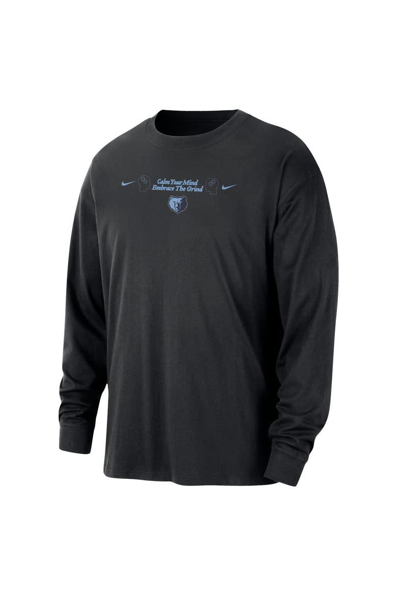 Men's Nike Black Memphis Grizzlies Courtside Oversized Long Sleeve T-Shirt, Alternate, color, Black