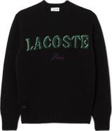 Lacoste Intarsia Logo Wool Crewneck Sweater