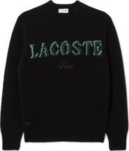 Lacoste Intarsia Logo Wool Crewneck Sweater