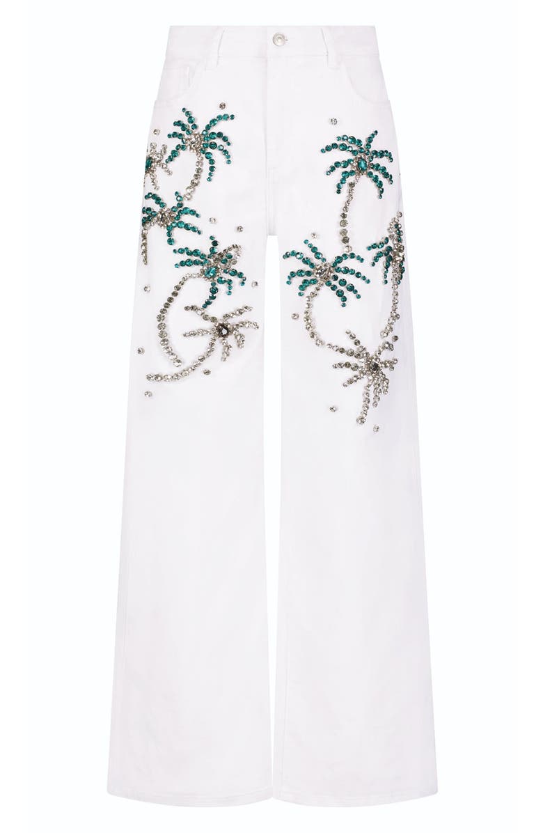 The Noli Shop Crystal Palm High Rise Jean, Main, color, White