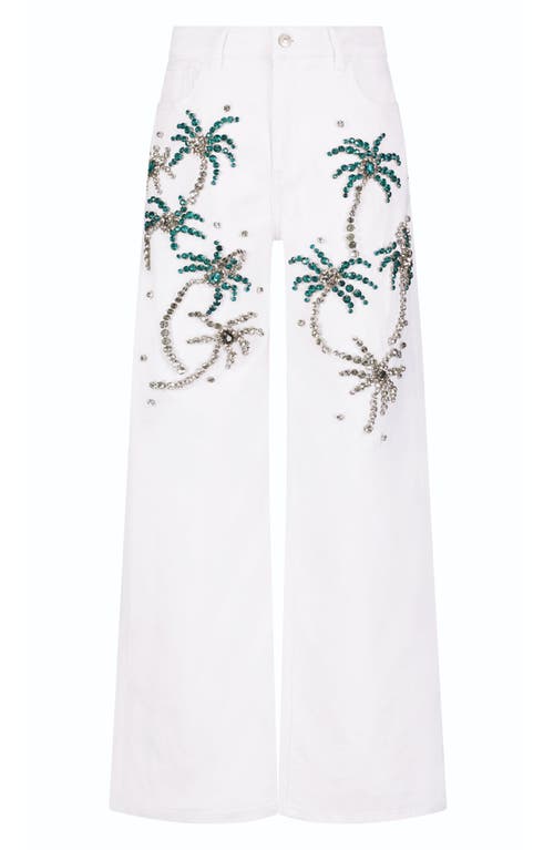 The Noli Shop Crystal Palm High Rise Jean In White
