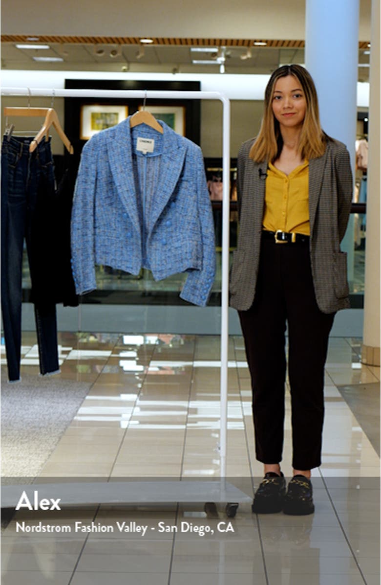 Brooke Double Breasted Tweed Crop Blazer, sales video thumbnail