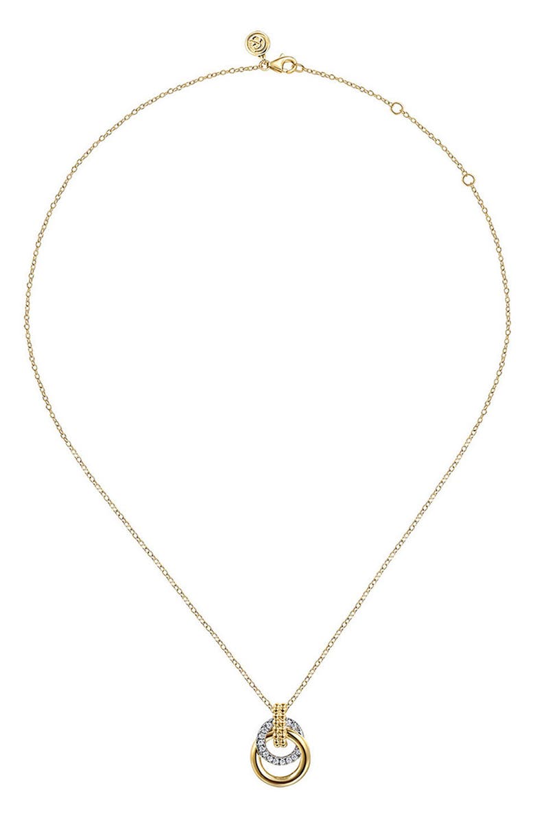 Gabriel & Co. Bujukan Diamond Link Pendant Necklace, Alternate, color, Gold Multi