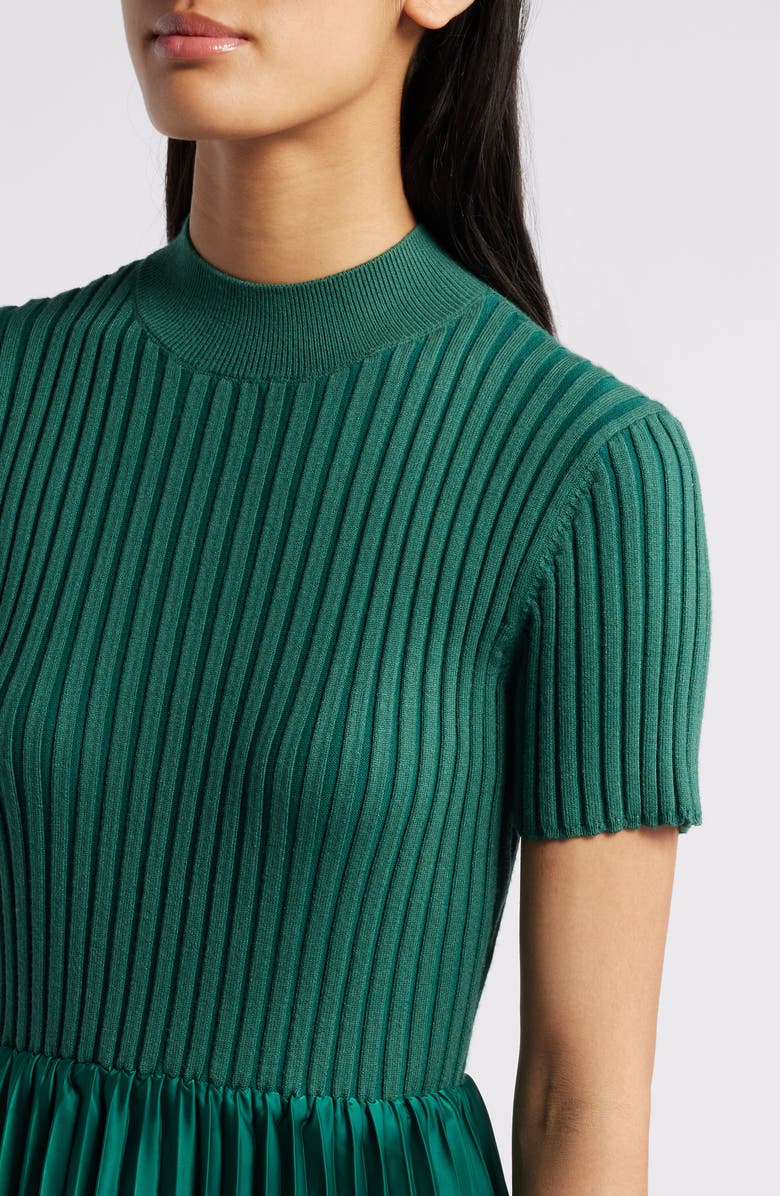 ZOE AND CLAIRE Short Sleeve Mixed Media Dress, Alternate, color,