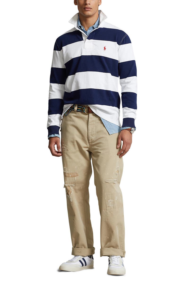 Polo Ralph Lauren Classic Fit Rugby Stripe Long Sleeve Polo, Alternate, color, 