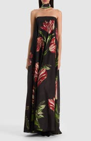 Alice + Olivia Maricela Strapless Maxi Dress With Scarf