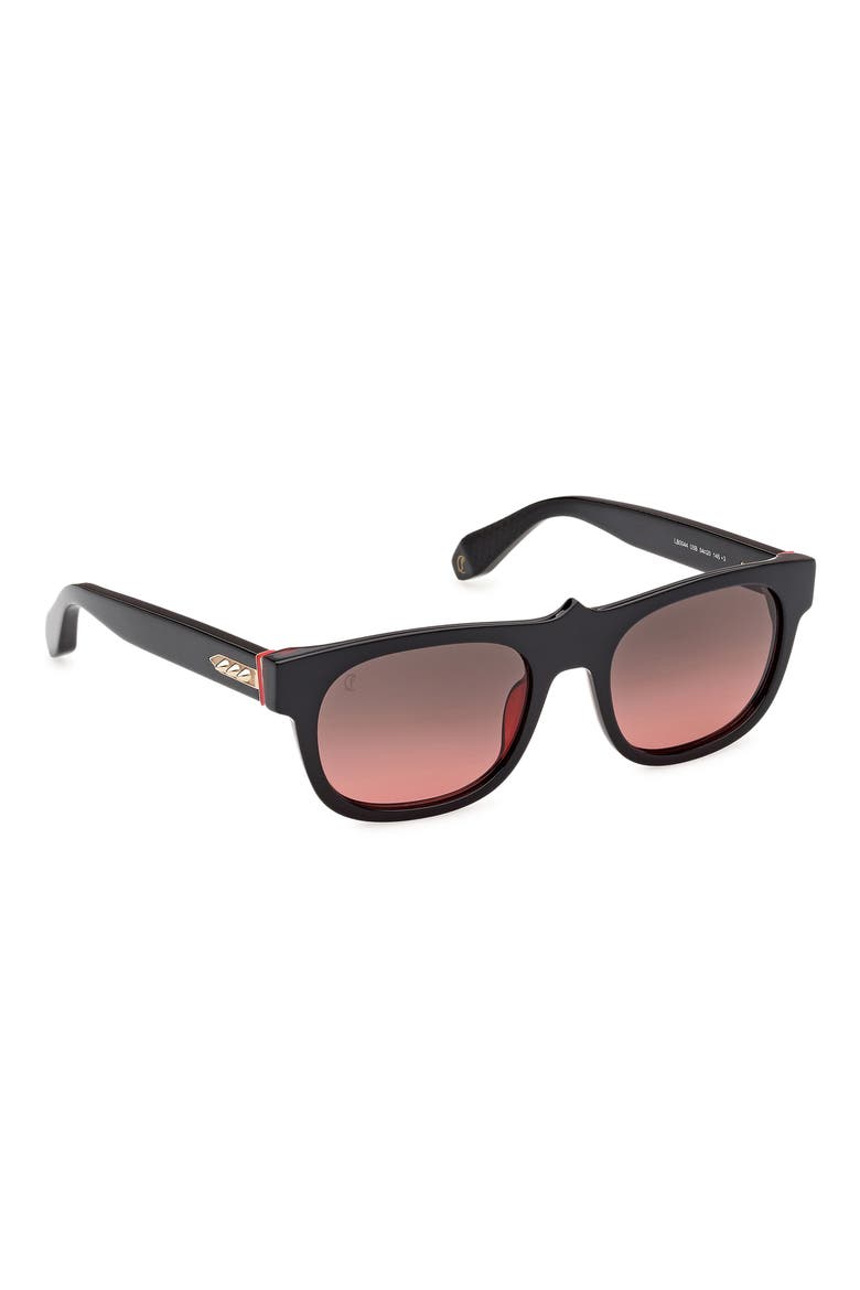 54mm Square Sunglasses, Alternate, color, BILAYER BLACK / RED / GOLD