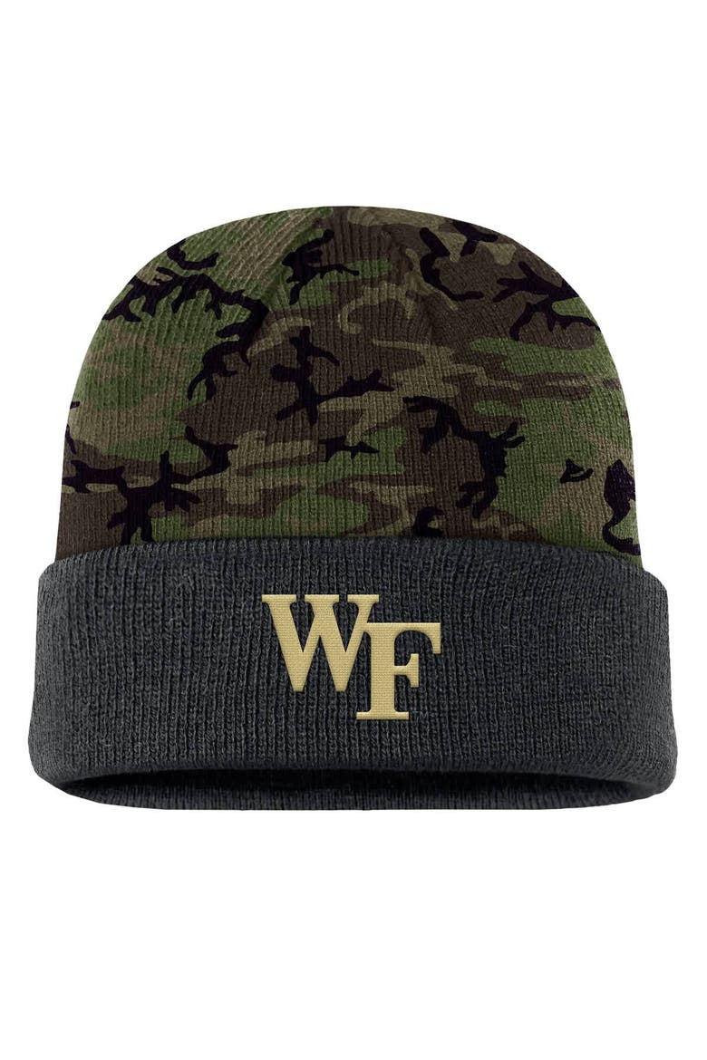 Men's Nike  Camo Wake Forest Demon Deacons Military Appreciation Cuffed Knit Hat, Main, color, Camo